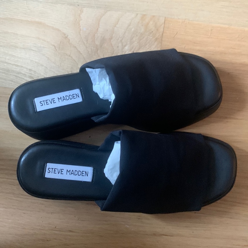 Brand New - Steve Madden Slinky30 Black Sandals